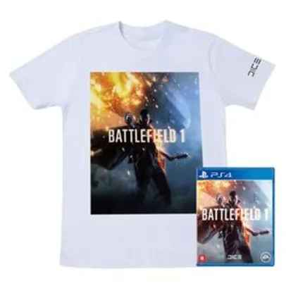 Jogo Battlefield 1 PS4 OU XBOX ONE + Camiseta Exclusiva Battlefield 1  POR R$100