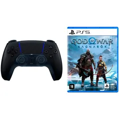 Kit Controle Sem Fio Dualsense Midnight Black Playstation5 + Game God of War Ragnarok Standard - PS5