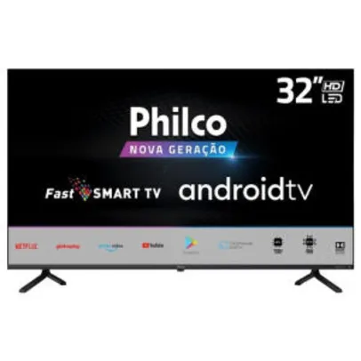 [AME R$1049 ] SMART TV PHILCO 32 ANDROID TV Ptv32e20agbl R$ 1099