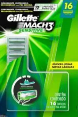 Carga Gillette Mach3 sensitive - 16 cargas - R$ 59