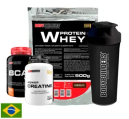 Kit Whey Protein 500g + BCAA 4,5 100g + Power Creatine 100g + Coquete