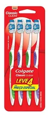 [PRIME/Rec] Escova Dental Colgate Classic Clean (Macia), 4 unidades | R$8