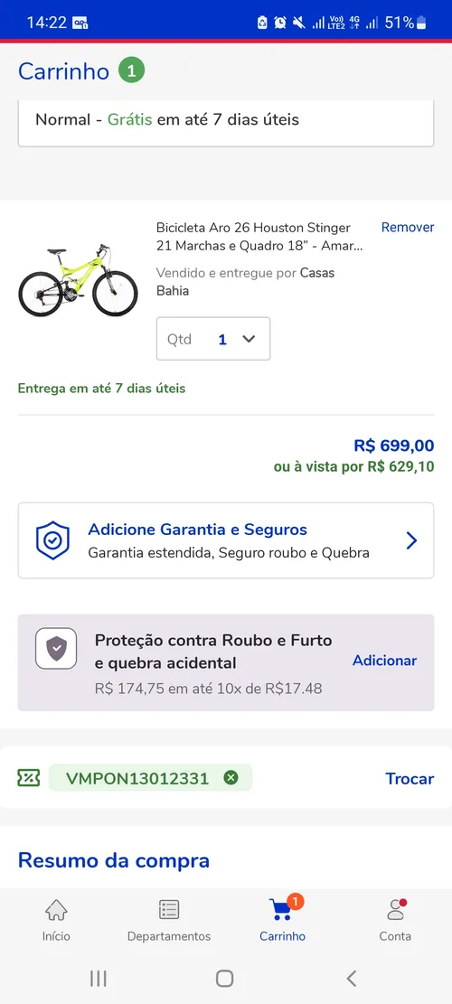 Imagem na descrição da promoção