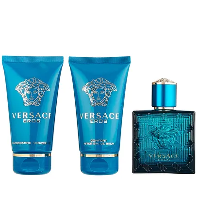 [REG. SELEC./L3 P2] Perfume Eros Versace Masculino 50ml + Gel de Banho 50ml + Loção Pós Barba 50ml | R$133