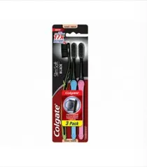 Kit Escova Dental Colgate Slim Soft Black 3 Unidades | R$ 17