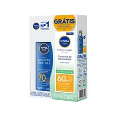 Nivea Sun Kit Protetor Solar Protect &amp; Hidrata Fps70 200ml + Nivea Sun Facial Beauty Expert Pele Oleosa Fps50 60g