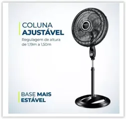 Ventilador de Coluna 40cm Mondial VTX-40C-8P Turbo Preto/Cinza - 127v