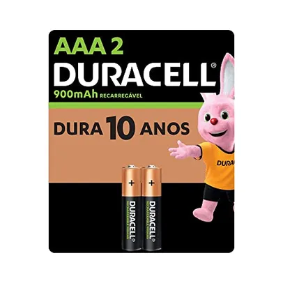 [PRIME]Pilha Recarregável AAA Palito DURACELL Com 2 Unidades