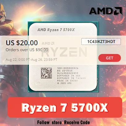 Amd ryzen 7 5700x 3.4 ghz oito-núcleo processador