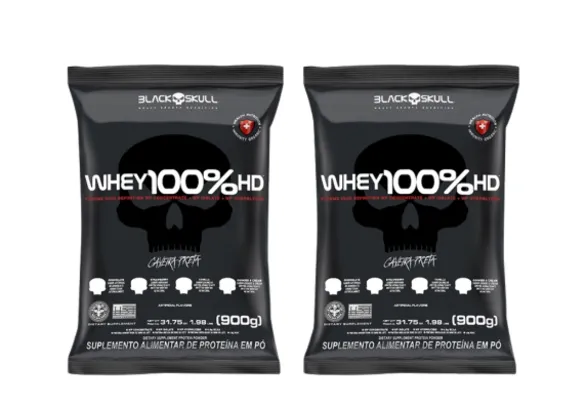 Kit 2 Whey 100% Concentrado HD Refil Blackskull