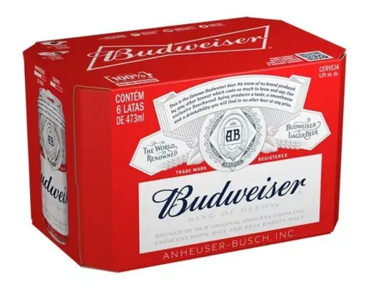 Pack Cerveja Budweiser Lata 473ml Com 6 Unidades (R$3,52 unid) 