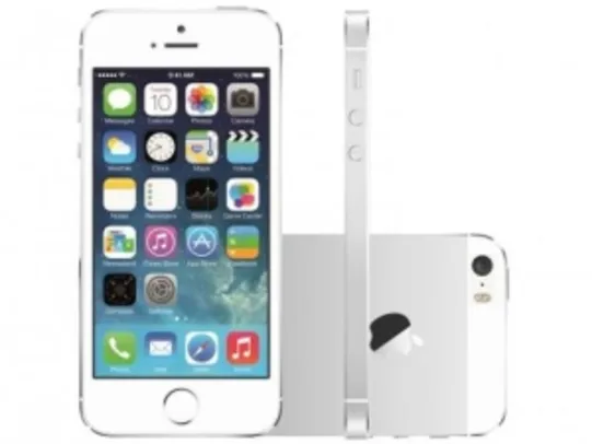 iPhone 5S Apple 16GB Prata 4G Tela 4" Retina - Câmera 8MP iOS 8 Proc. M7 Touch ID por R$1320
