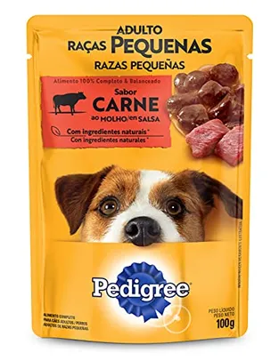 [Recorrência] Ração Úmida Para Cachorros Pedigree, Sachê Carne ao Molho Adultos, Raças Pequenas, 100g