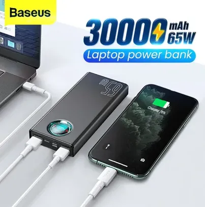 [1ª Compra + seguro tarifário] Baseus 65W 30000mAh Power Bank carregamento rápido