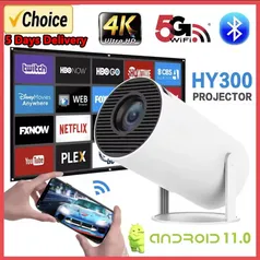 [Taxa inclusa] Projetor portátil hy300 HD Android 11