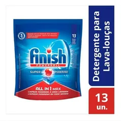 10 Lava-louças Detergente Finish Powerball All In One Max | R$ 8 por unidade