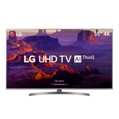 Smart TV LED 55" Ultra HD 4K LG 55UK6540PSB com IPS, Inteligência Artificial ThinQ AI, WI-FI, Processador Quad Core, HDR 10 Pro - R$3099