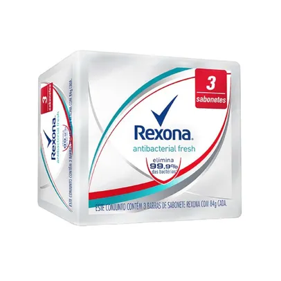 Sabonete Em Barra Rexona  Antibacterial Fresh Multipack 3 unidades. De 84g