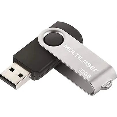 Multilaser - PD589 Pen Drive Twist 2.0 32GB USB Leitura 10MB/s e Gravação 3MB/s Preto