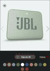 JBL GO 2 | R$161 Cor verde da foto