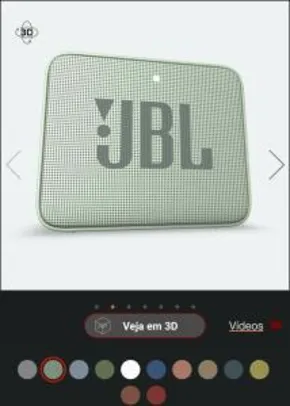 JBL GO 2 | R$161 Cor verde da foto