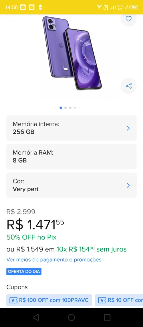 Imagem na descrição da promoção