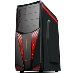 Gabinete Computer Case Gamer com Cooler Fan Vermelho - Preto 501B