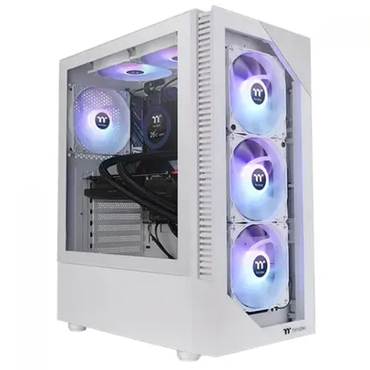 Gabinete Gamer Thermaltake View 200 TG ARGB Snow, Mid Tower, Vidro Temperado, ATX, White, Sem Fonte, Com 3 Fans, CA-1X3-00M6WN-00