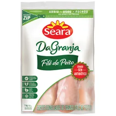 Filé de Peito de Frango Congelado SEARA Pacote de 1kg | R$11