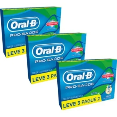[Sou Barato] Kit com 9 Cremes Dentais Oral-B Pro-Saúde - R$14,97