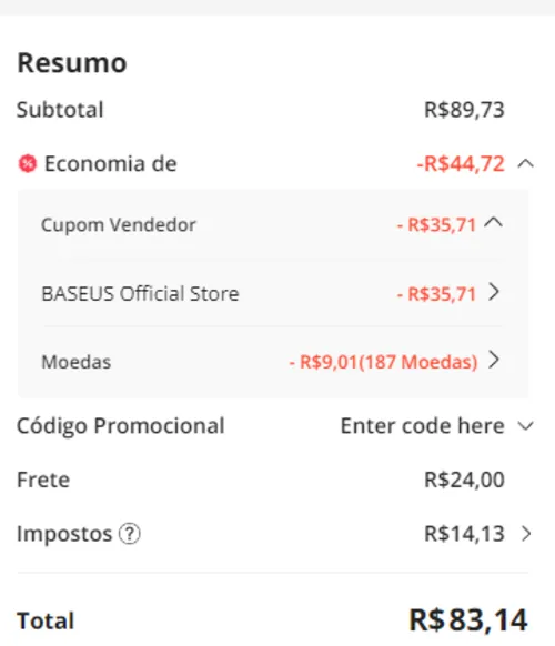 Imagem na descrição da promoção