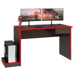 Mesa Gamer Speed 1 GV Grafite e Vermelha 150x60x76 | R$219