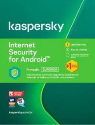 Kaspersky Internet Security 2020 para Android 1 Dispositivo - Digital para Download - R$6