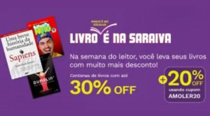 Saraiva: Seleção de livros + 20% de desconto