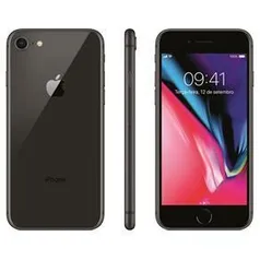 iPhone 8 Apple com iOS 11, Câmera de 12 MP, Resistente à Água, Wi-Fi, 4G LTE e NFC, 64GB, Cinza-Espacial, Tela HD de 4,7" - R$2719