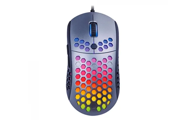 Mouse Gamer 1STPLAYER M6, RGB, 10.000 DPI, 6 Botões Programáveis, Gray