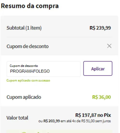 Imagem na descrição da promoção