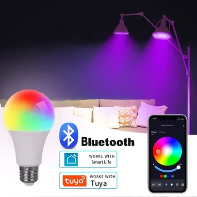 Lampada inteligente E27 15W Tuya Bluetooth