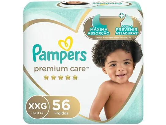 Fralda Pampers Premium Care todos os tamanhos - Leve 3 Pague 2 