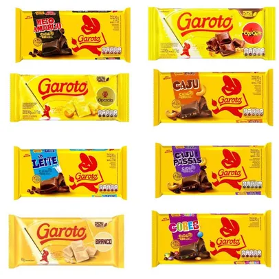 3 Barra de chocolate garoto 87g por R$ 9.99