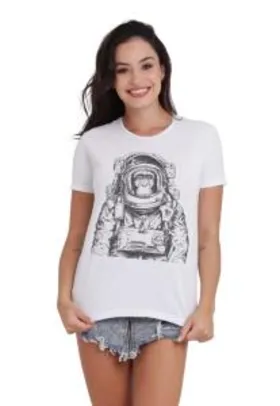Camiseta Básica Space Chimp Branca | R$25