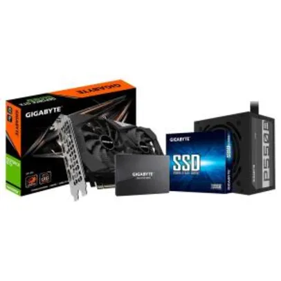 Kit Placa de Vídeo Gigabyte GTX 1660 Super + Fonte Gigabyte 550W, 80 Plus Bronze + SSD Gigabyte 120GB, SATA