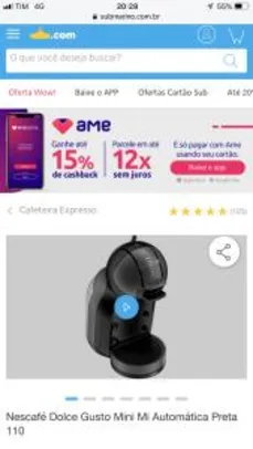 Nescafé Dolce Gusto Mini Mi Automática Preta 110 - R$210