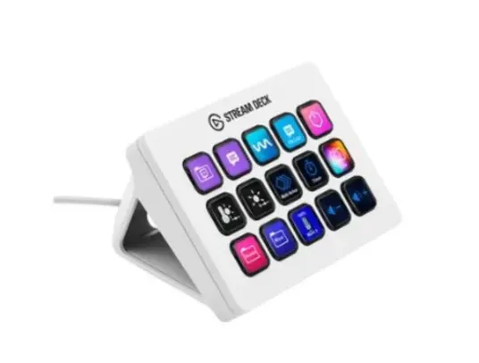 Mesa controladora Streaming Elgato Stream Deck MK.2, 15 teclas LCD, USB, Branco - 10GBA9911