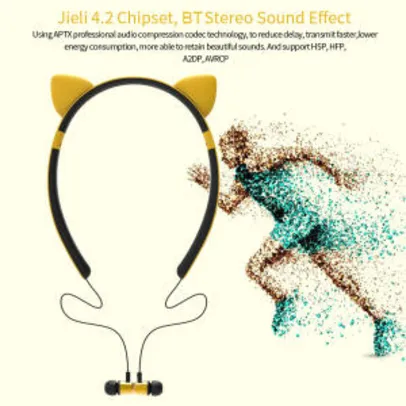 Fones de Ouvido Estéreo sem fio Bluetooth Esportes Magnéticos | R$95