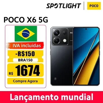 (Do Brasil) Smartphone POCO X6 5G 12/512GB | Versão global