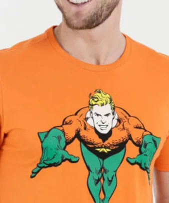 Camiseta Masculina Estampa Aquaman (Tam. G) | R$20
