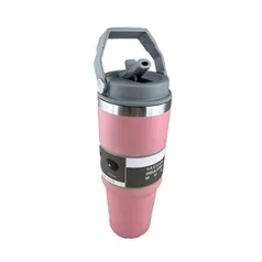 Garrafa Térmica Água Inox 900ML Academia Squeeze Carro (Rosa)