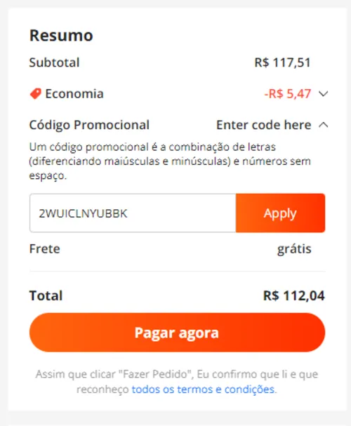 Imagem na descrição da promoção