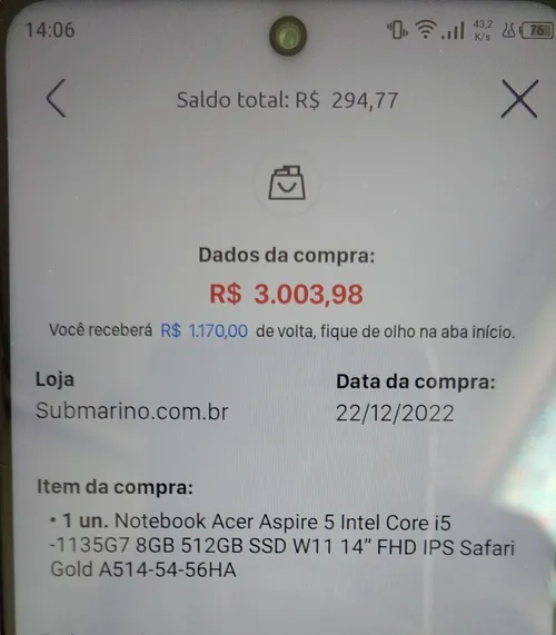 Imagem na descrição da promoção